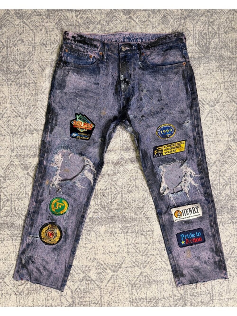 Levi’s 512 x Dro Lab Custom 1/1 Reworked Distressed Treated Slim Capri Cut Denim